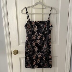 Urban Outfitters Black Floral Mini Dress